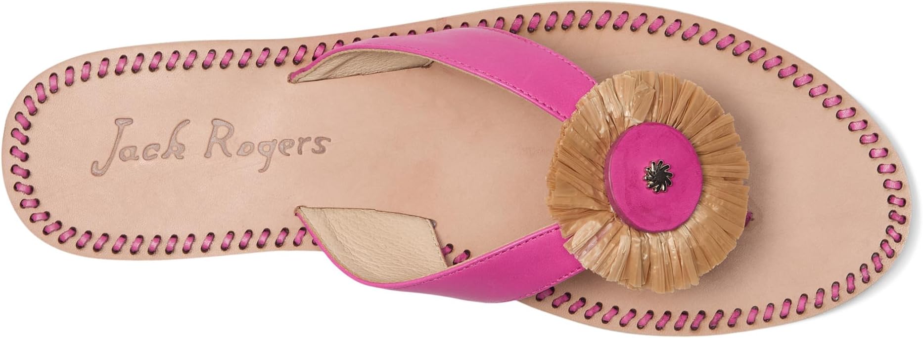 Сандалии Jack Rogers Cay Thong Sandal, цвет Fucshia Pink/Natural — фото 2