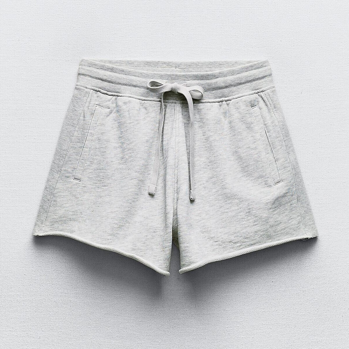

Шорты Zara Faded-effect Plush, светло-серый