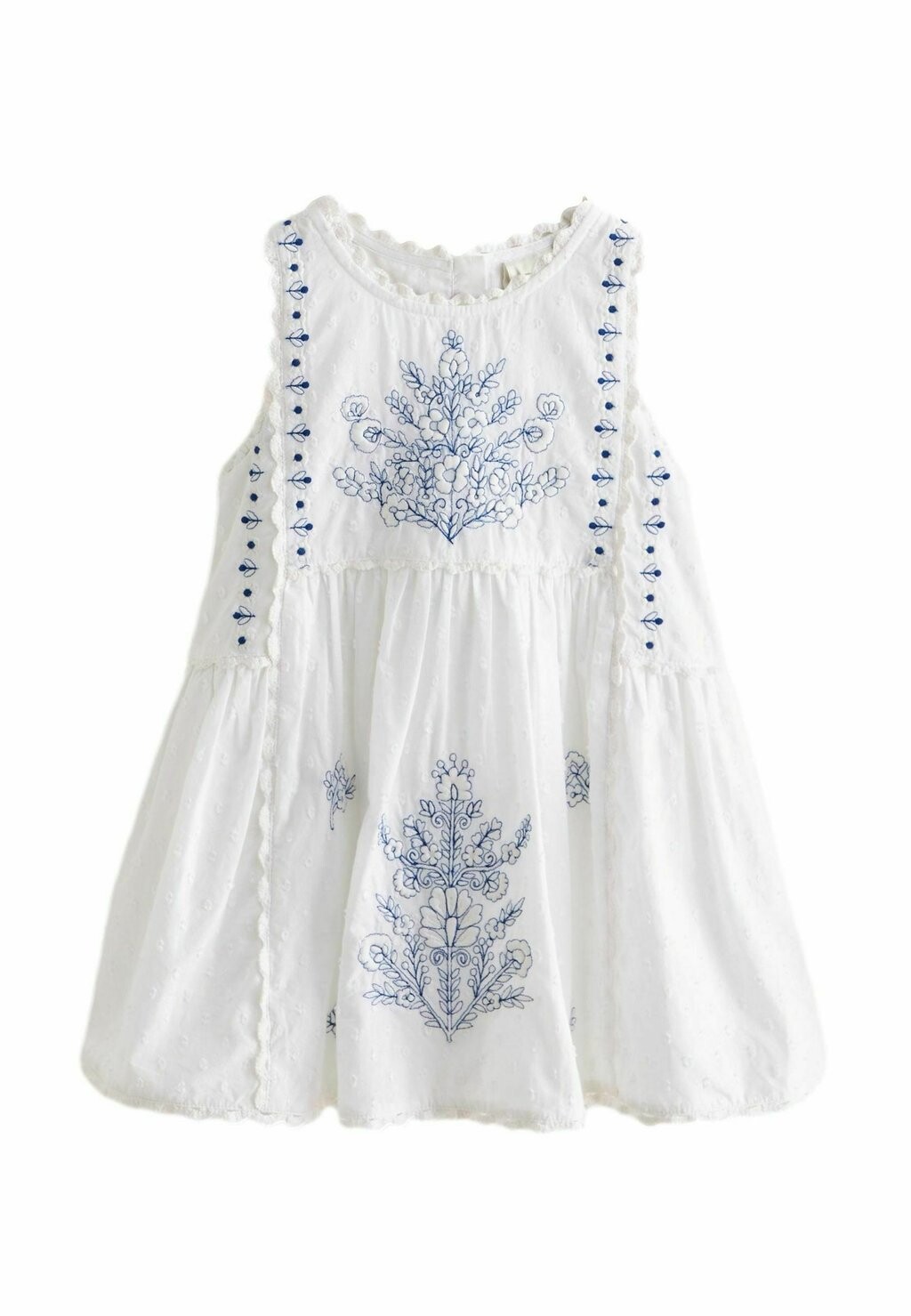 

Дневное платье Embroidered-Regular Fit Next, сине-белое