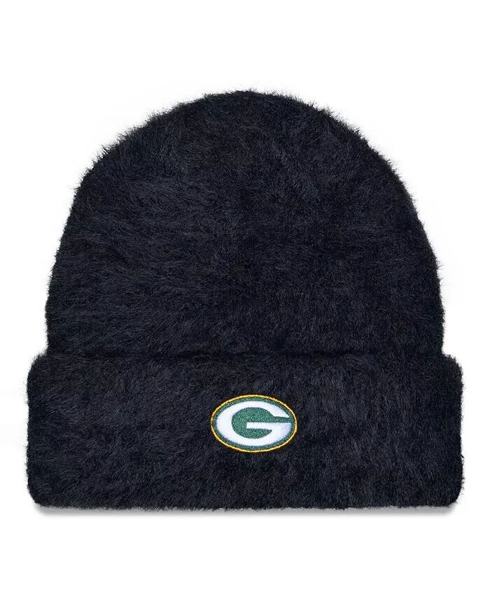 

Женская черная шапка Green Bay Packers Fuzzy Cuffed Knit New Era