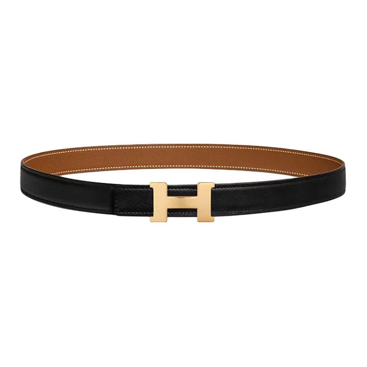 

HERMES Кожаный ремень женский Black/Brown ширина 24 см