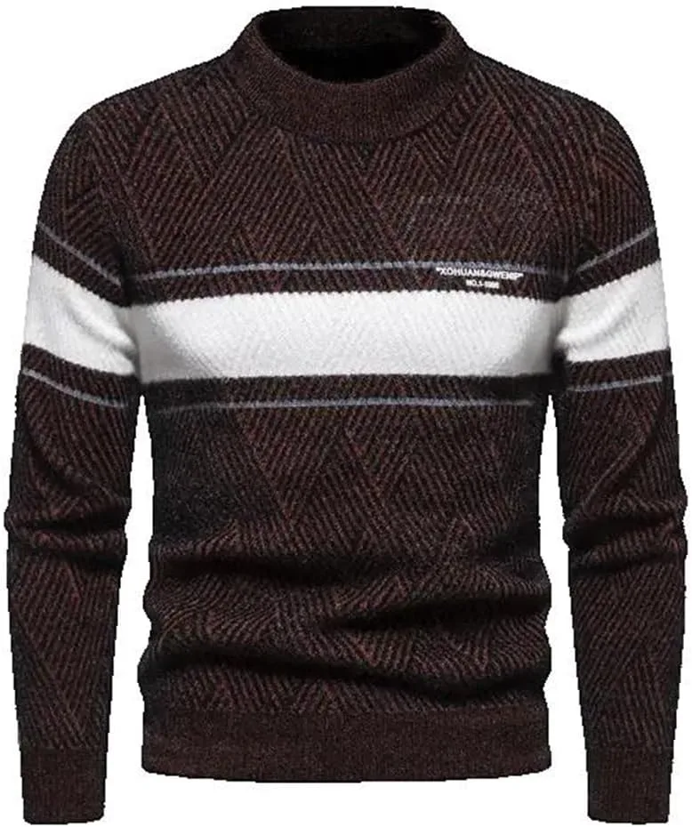 

Свитер мужской Xingfenly с цветными блоками, круглый вырез, вязаный