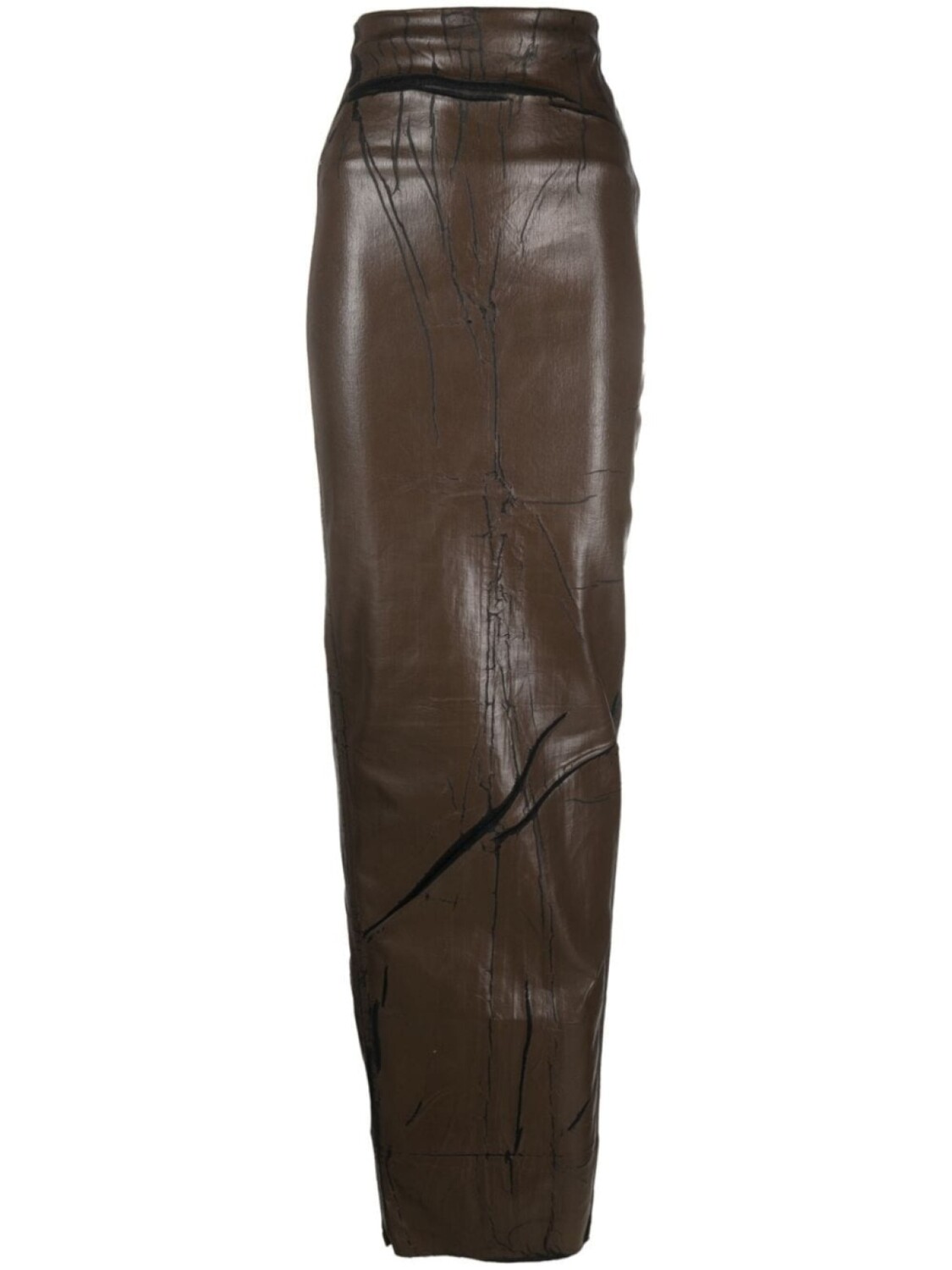

Rick Owens юбка макси Pillar с разрезом, коричневый