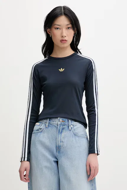 Лонгслив с длинным рукавом эластичный Adidas Originals, синий