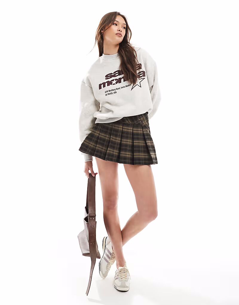 

Мини-юбка Cotton On Wren в складку в коричневую клетку Cotton:On