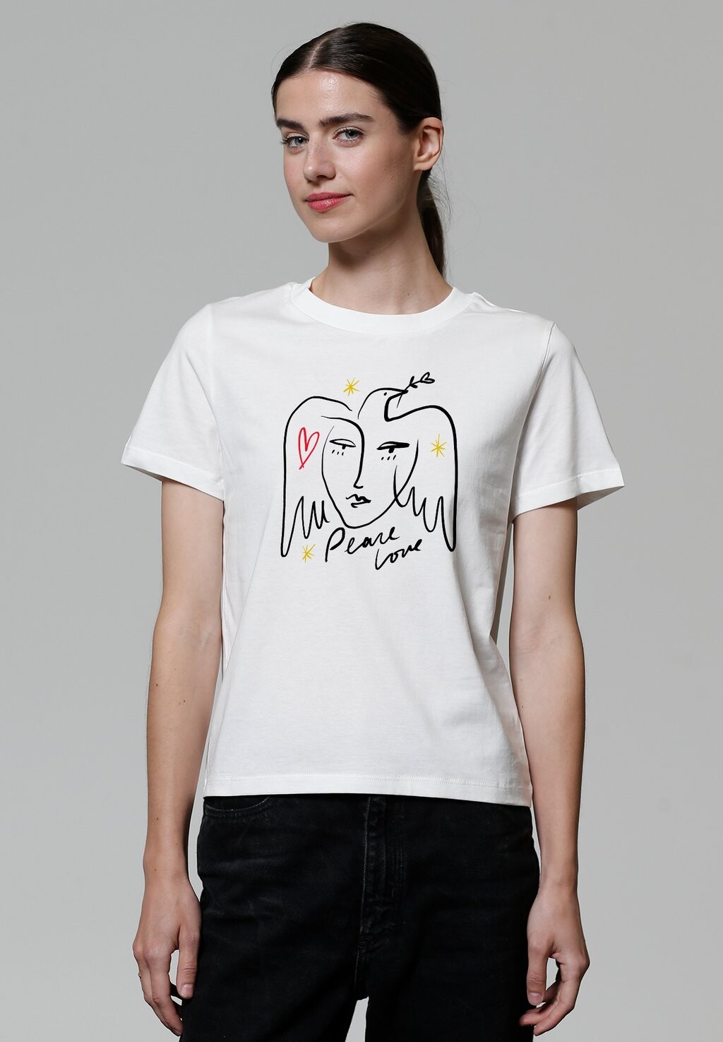 

Футболка с принтом PEACE LOVE watapparel, белый