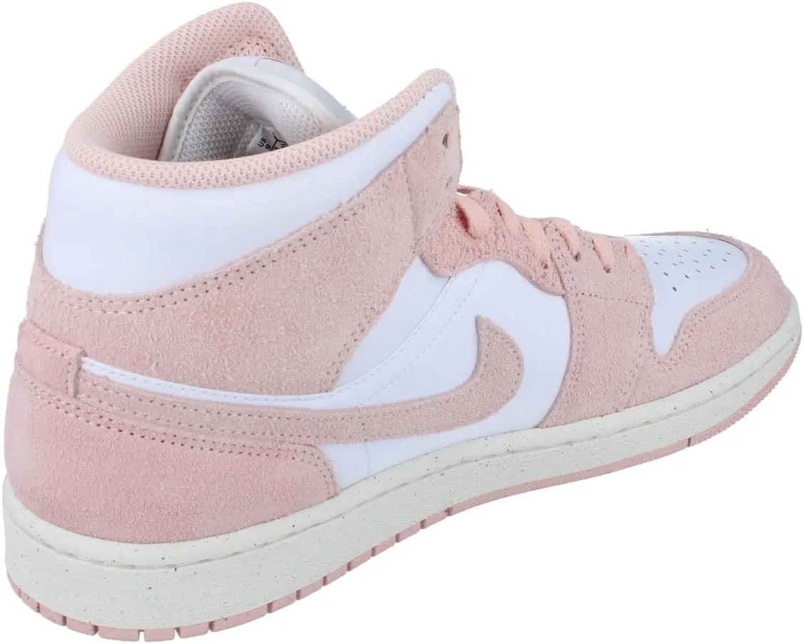 Мужские кроссовки Jordan 1 Mid SE White/Legend Pink-Sail (FN5215 161), белый/розовый — фото 3