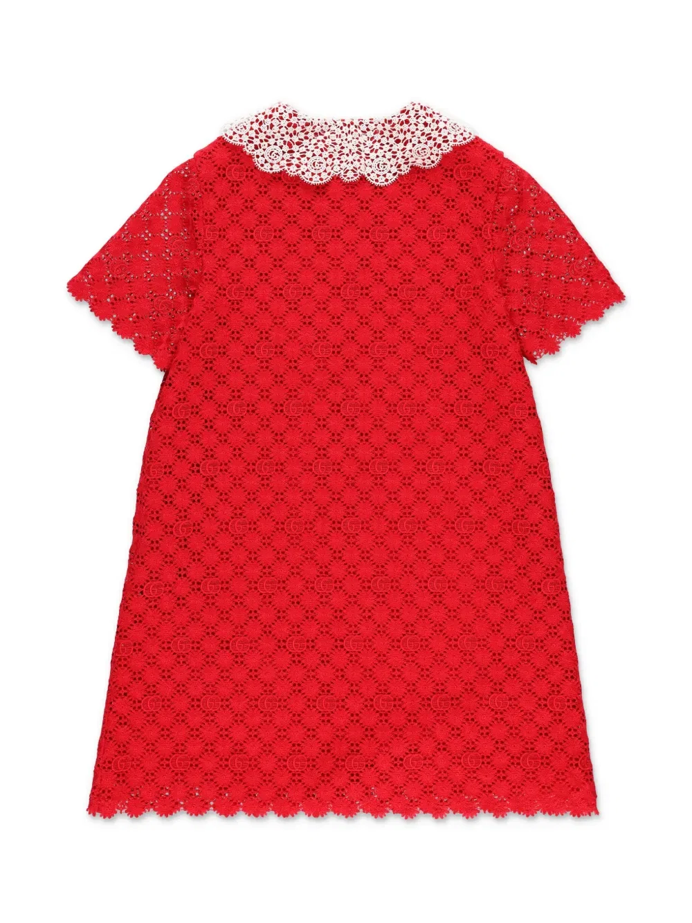 Платье с цветочным принтом Double G Gucci Kids, красный — фото 2