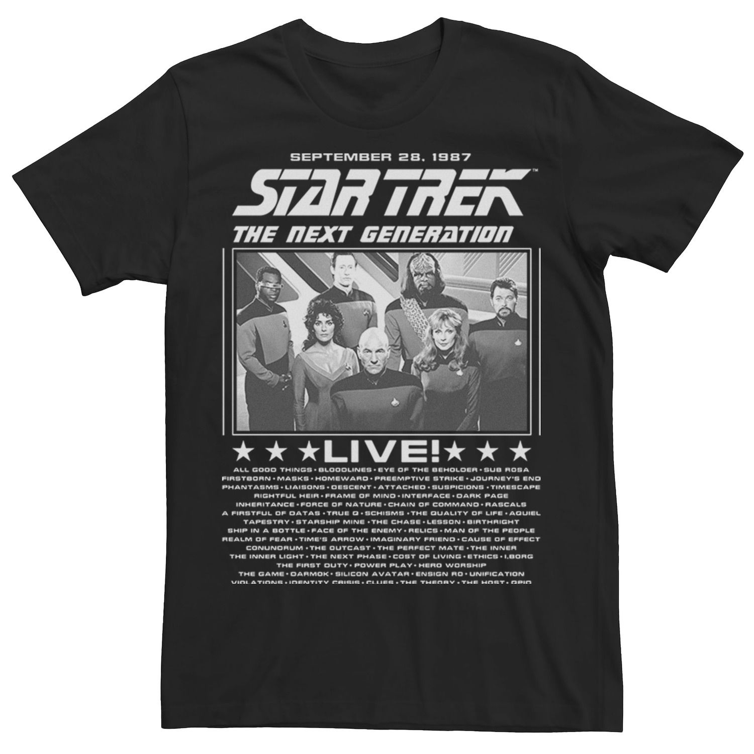 

Мужская футболка с плакатом Star Trek The Next Generation Live Licensed Character