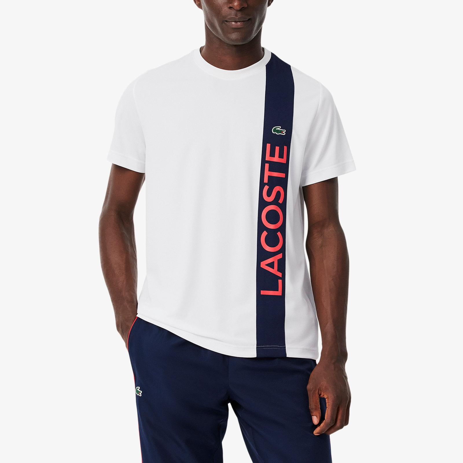 Футболка Lacoste мужская белый с круглым вырезом — фото 4