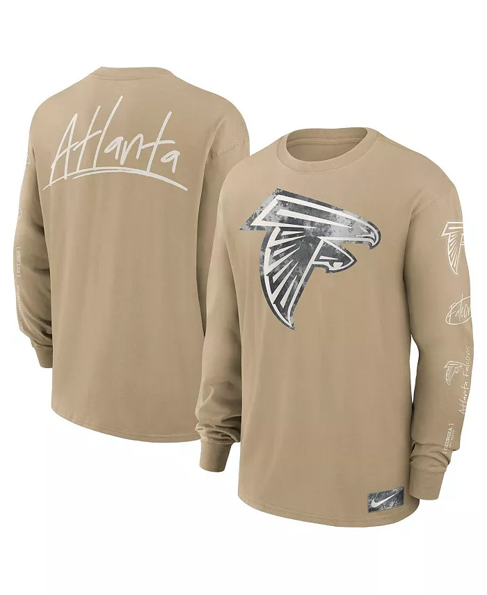 

Мужская футболка Atlanta Falcons Essential Statement Max90 с длинным рукавом, бежевая Nike