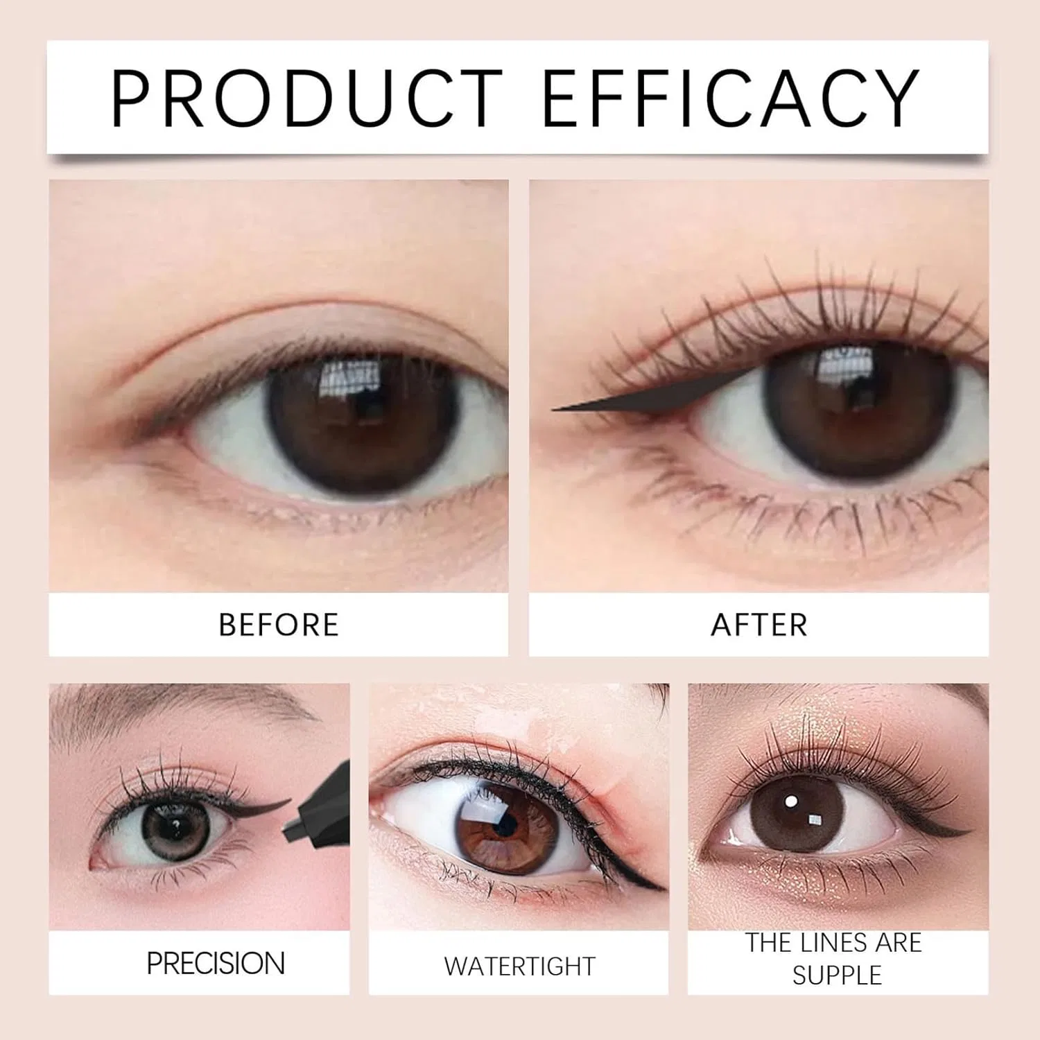Подводка для глаз Eyeliner Stamp с двухсторонним штампом, No brand, 1 шт, черный — фото 3