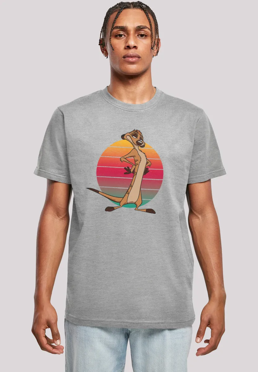 

F4NT4STIC Футболка "Disney King Lion Timon Sunset", принт, серый