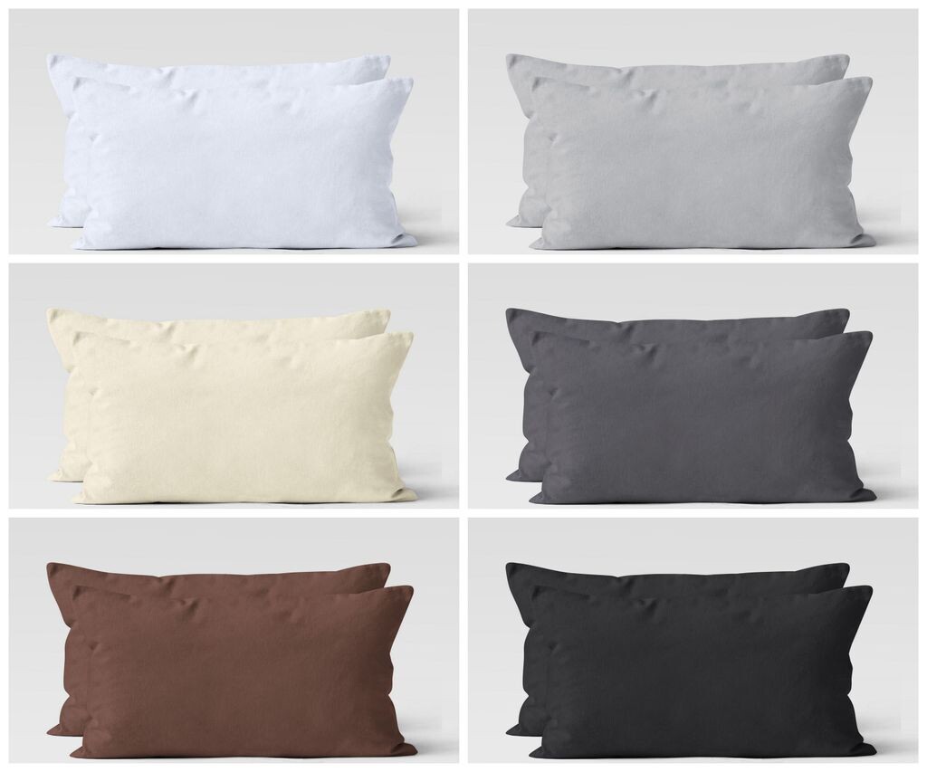 

Набор из 2 чехлов для подушек из джерси, черный, 40x80 см, декоративный чехол для подушки, однотонный хлопок Müskaan