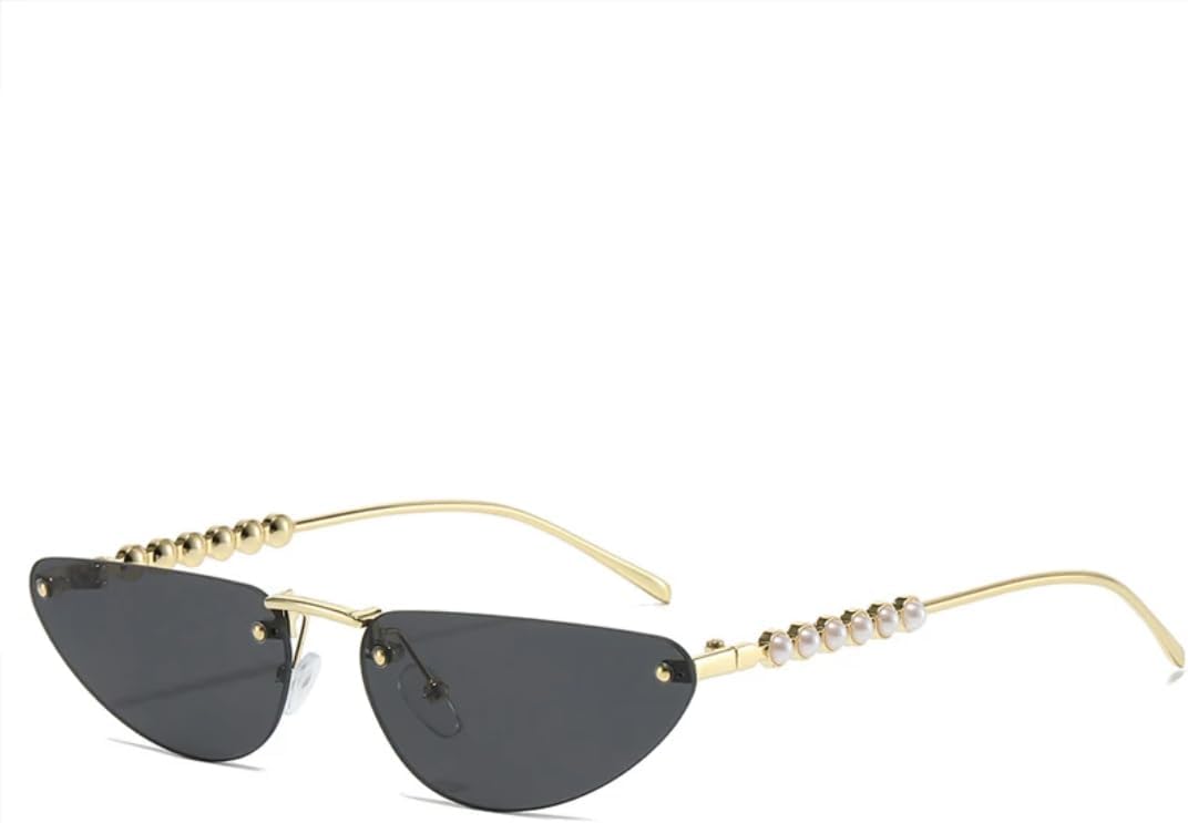 

Солнцезащитные очки «кошачий глаз» с бриллиантами для женщин и мужчин, без оправы, роскошные, с градиентом и стразами, защита от УФ-излучения UV400 (золото-черные) TVTBBVV, Gold Black