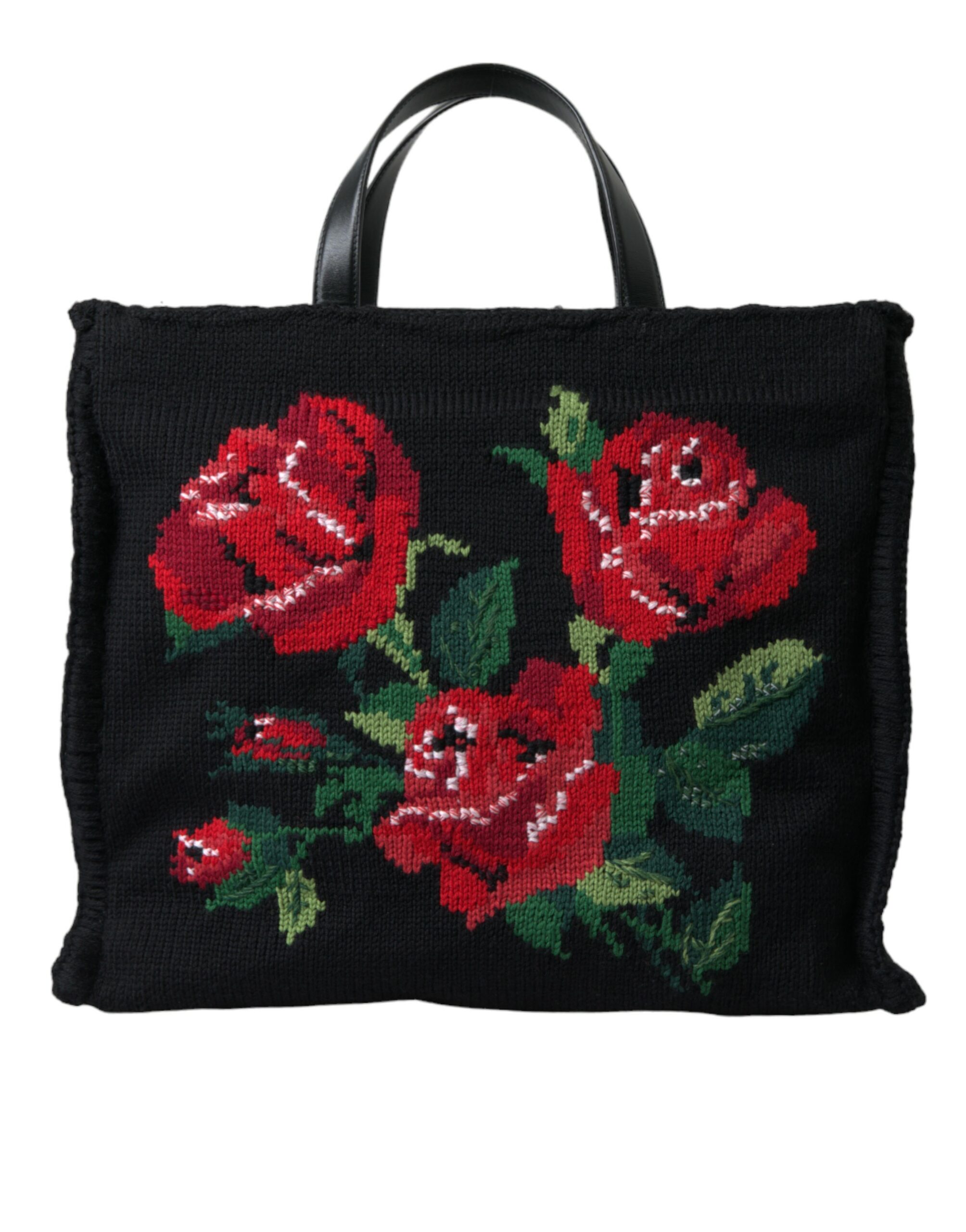 

Шикарная черная сумка-тоут с вышитым цветочным узором Dolce & Gabbana