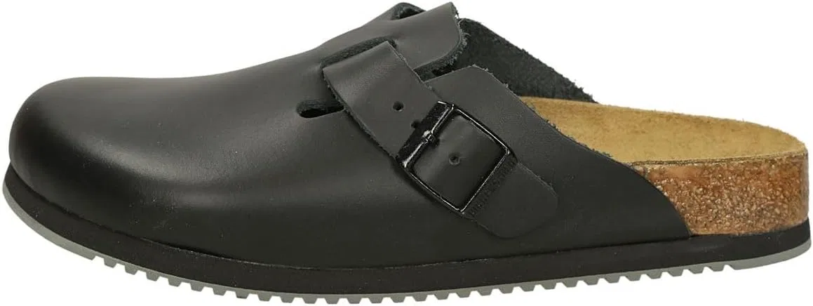 Классические кожаные сабо Birkenstock Boston, унисекс, для взрослых, Black