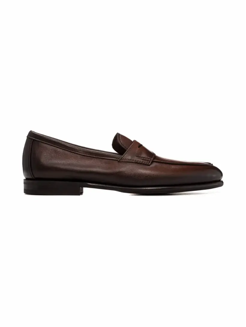 

Кожаные пенни лоферы Santoni, коричневый