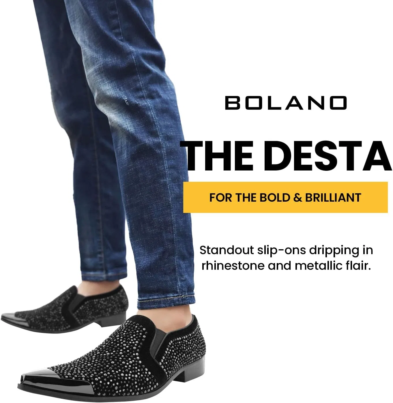 Лоферы мужские Bolano x Amali, Desta Silver/Black — фото 2