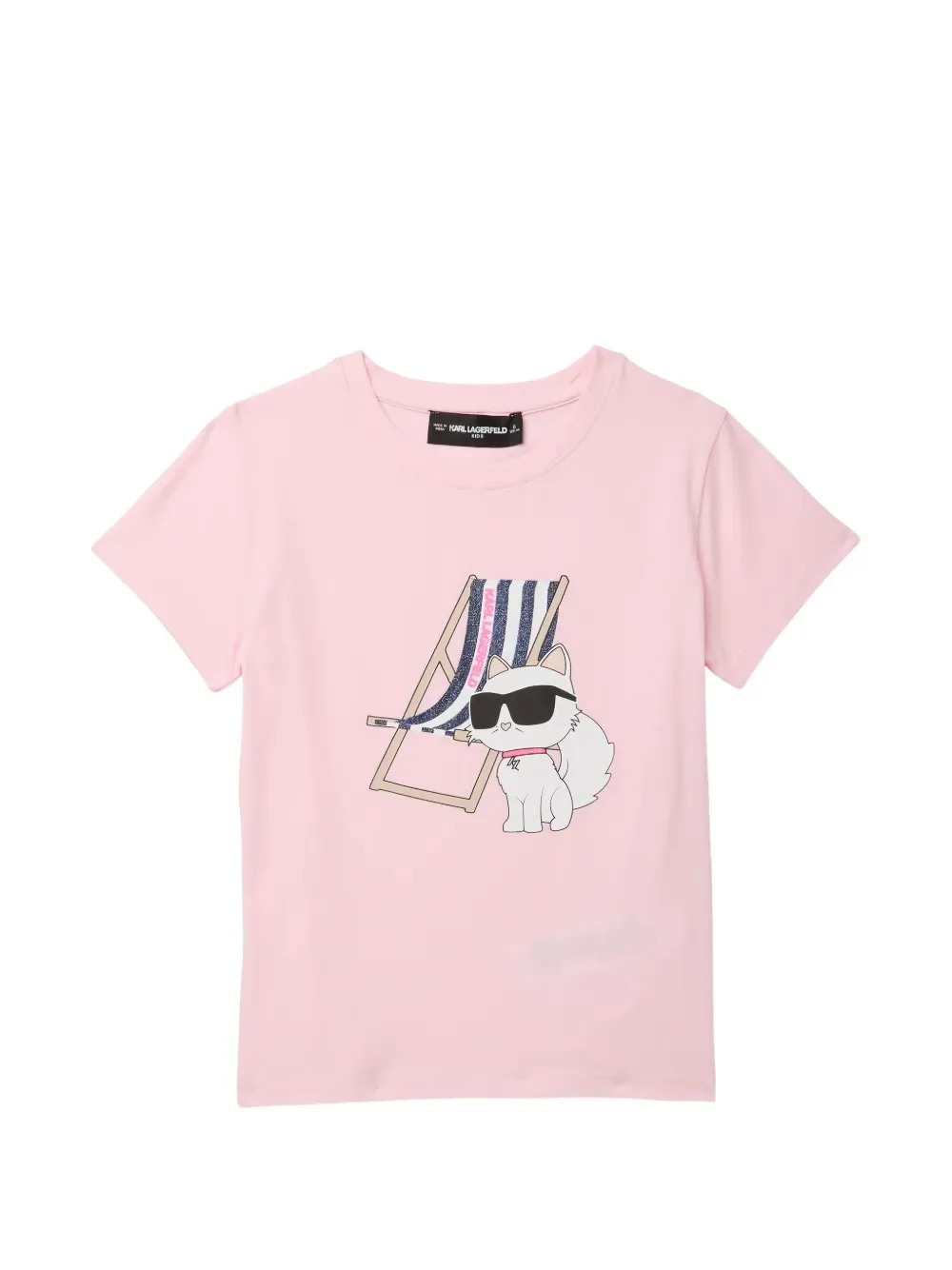 

Футболка с графичным принтом Karl Lagerfeld Kids, розовый