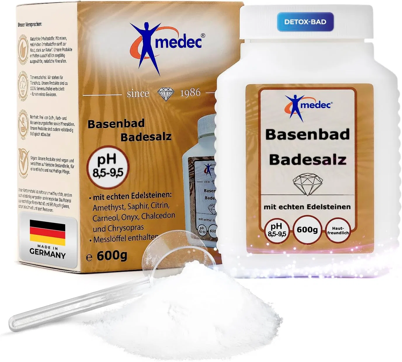 Соль для ванн Basenbad с натуральными драгоценными камнями, 600 г Medec