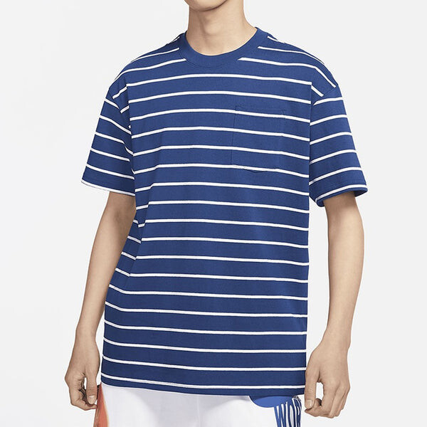 Футболка sportswear sports stripe round neck short sleeve blue Nike, синий — фото 4