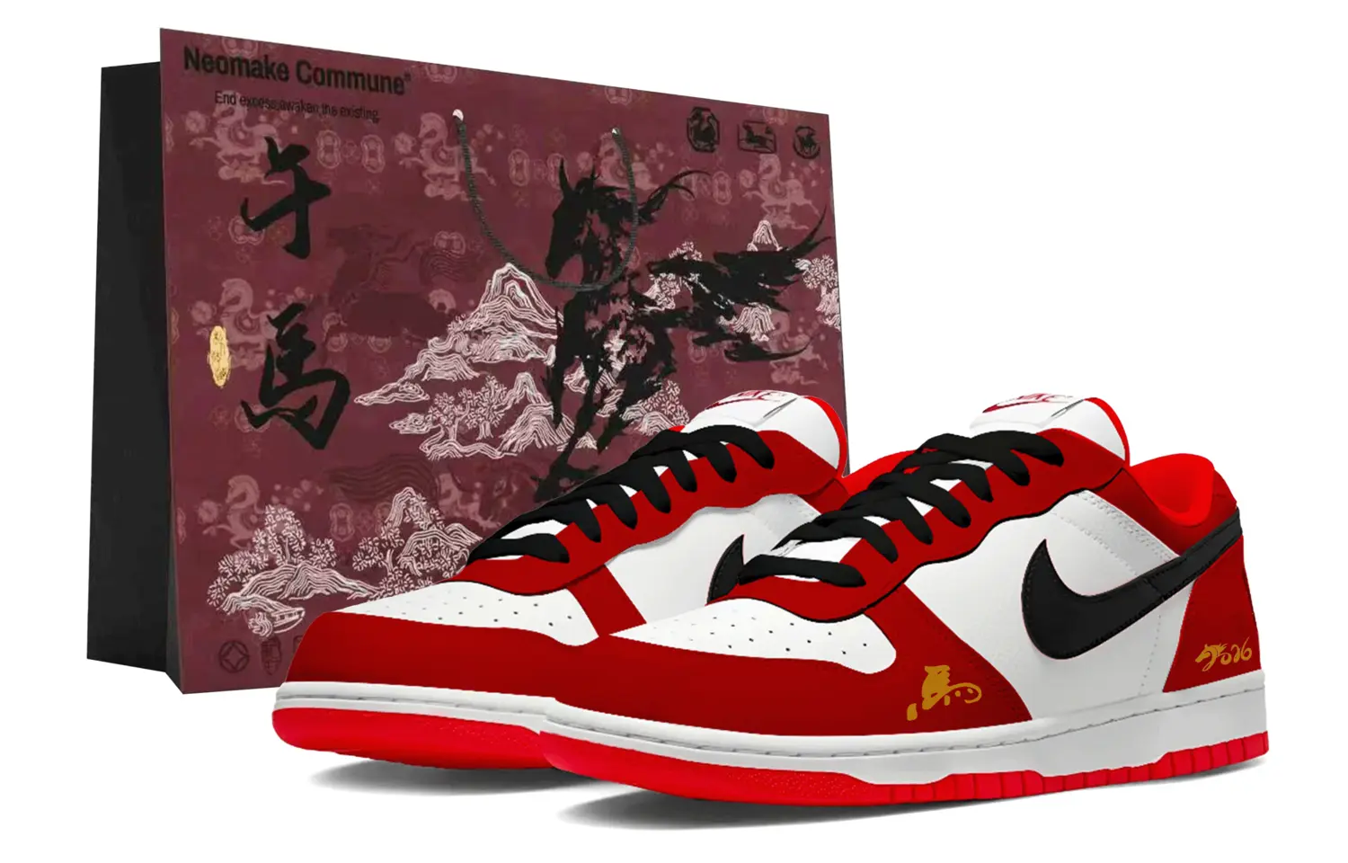 

Nike Big Low Lu Abrasion Resistant Low top Skateboard Shoes мужские белые красные