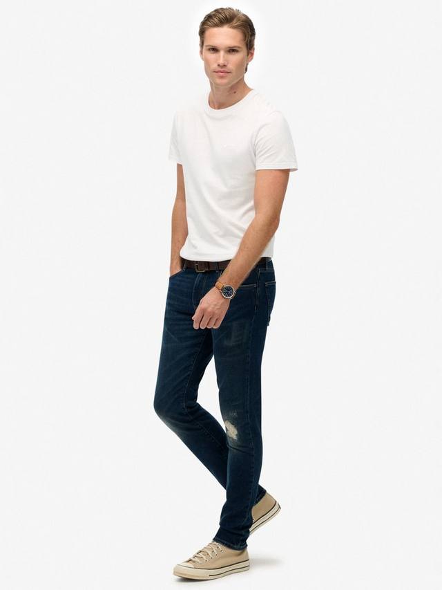 Органические хлопковые винтажные джинсы Slim Fit Superdry, Frontier Repair Blue — фото 3
