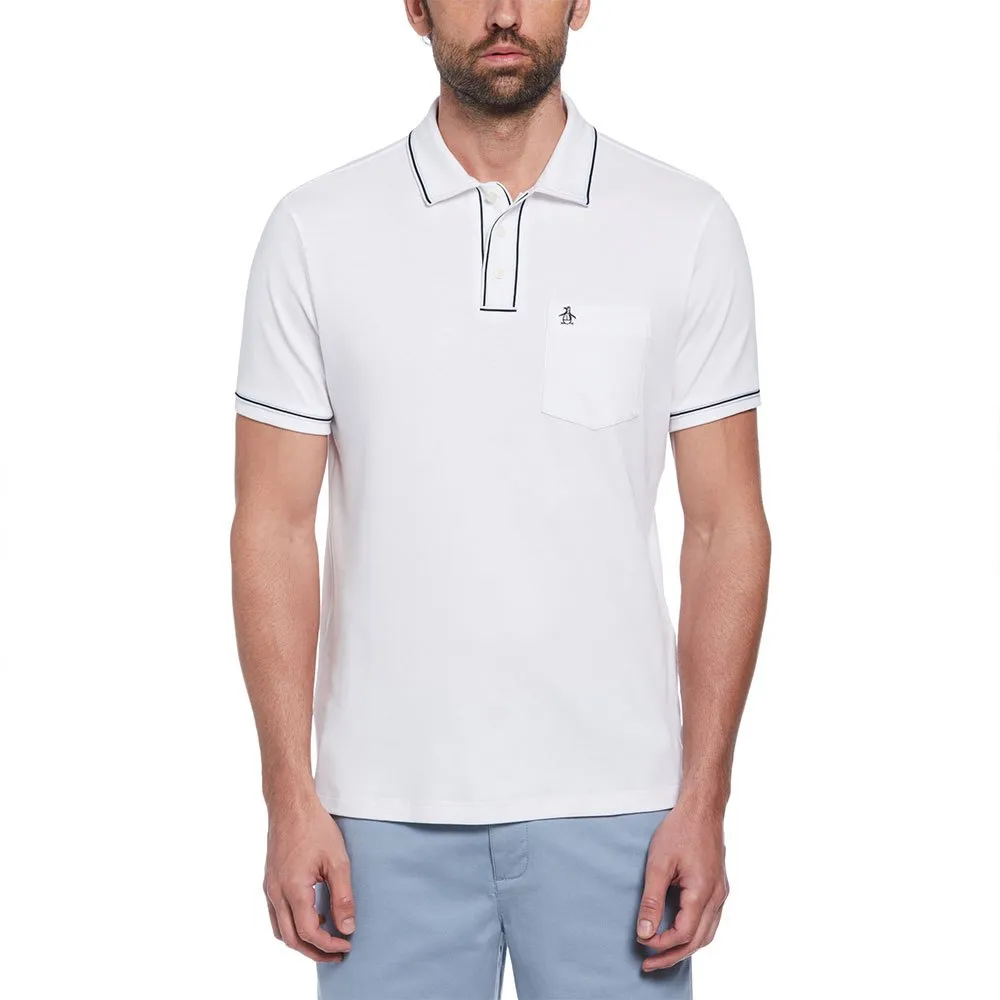 

Поло Original Penguin Earl Organic Interlock 3D Sticker Pete, белый