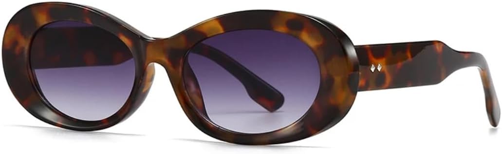 

Популярные модные овальные женские солнцезащитные очки класса люкс, винтажные мужские солнцезащитные очки с градиентной расцветкой в ​​стиле панк SZVVBKK, Leopard Grey