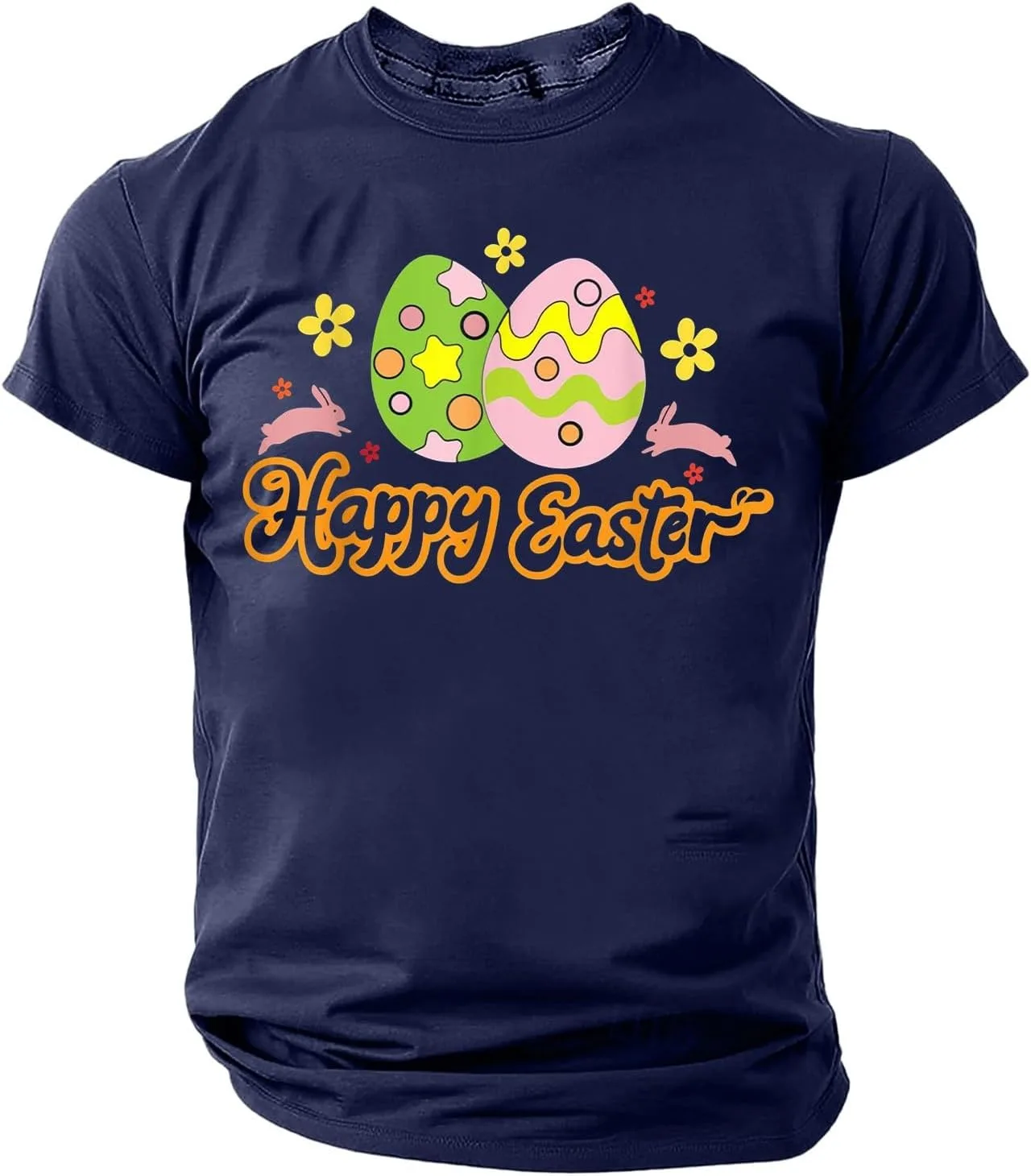 Футболка Happy Easter с принтом кролика и яиц — фото 3