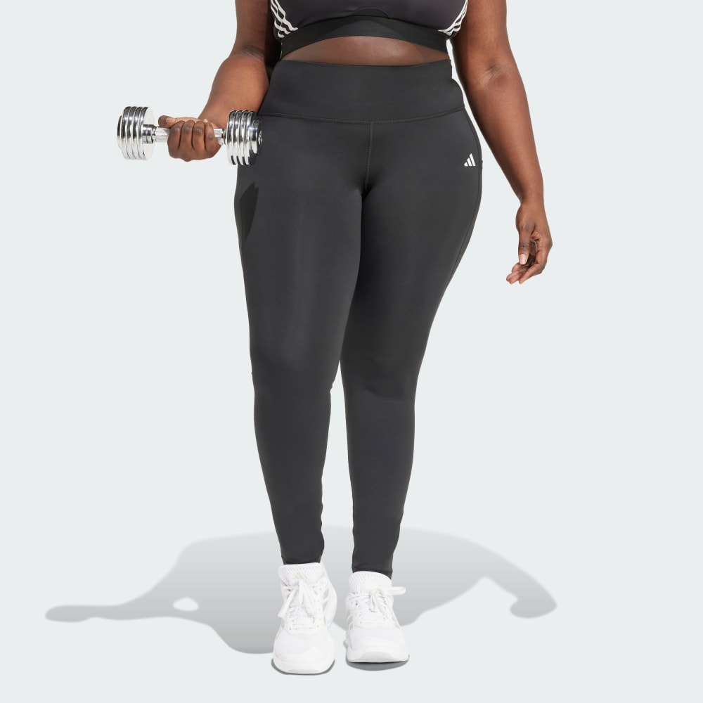 

Леггинсы Adidas Optime Essentials Stash Pocket Full-Length Leggings (Plus Size), черный