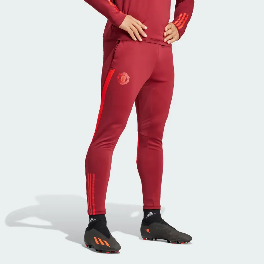 Трикотажные спортивные штаны Manchester United мужские красные Adidas, красный — фото 2