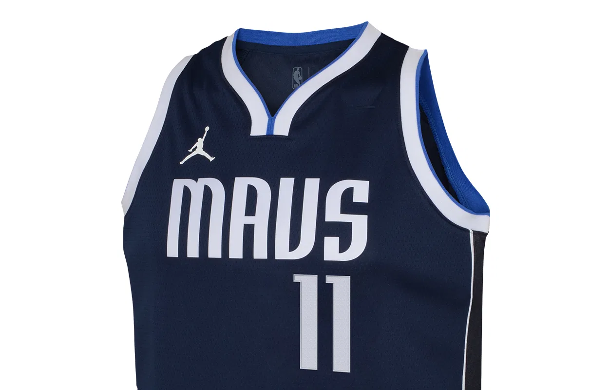 Майка баскетбольная Jordan Mavericks Away синяя — фото 4