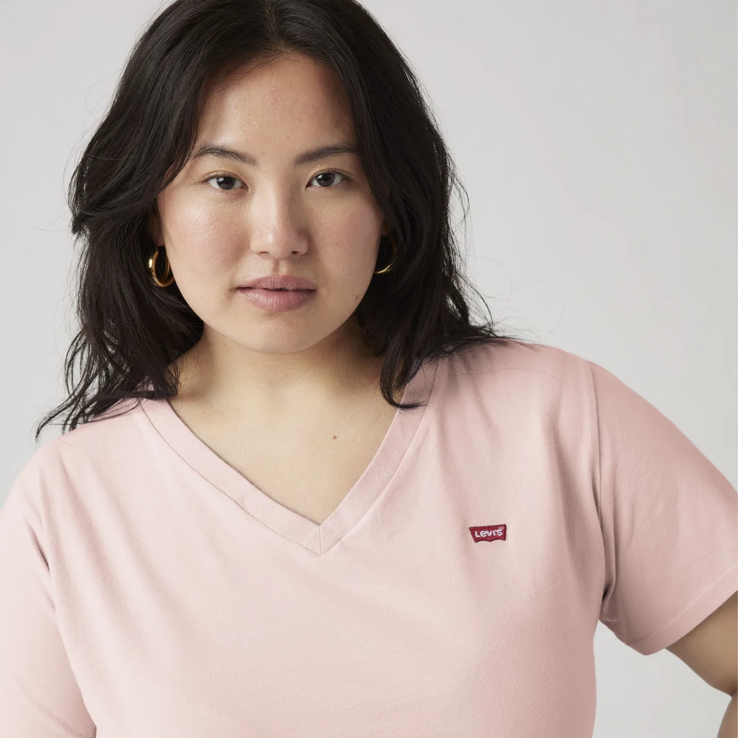 Футболка с V-образным вырезом (большого размера) Levi's, Pink — фото 2