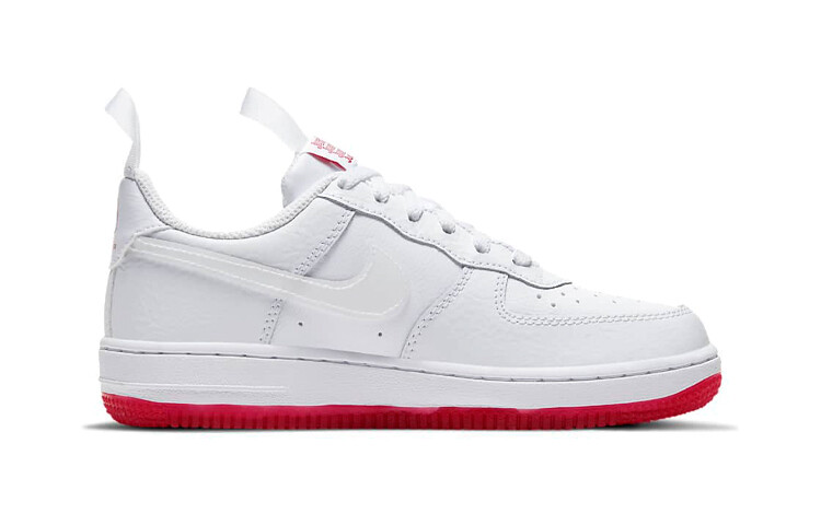 Кроссовки для скейтбординга Air Force 1 Kids PS Low-top белые/красные Nike — фото 2
