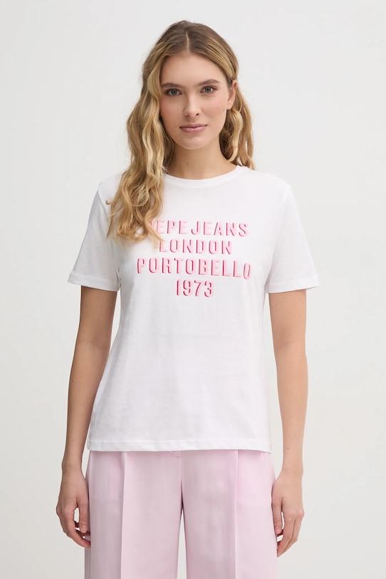 

Хлопковая футболка RUBY Pepe Jeans, белый