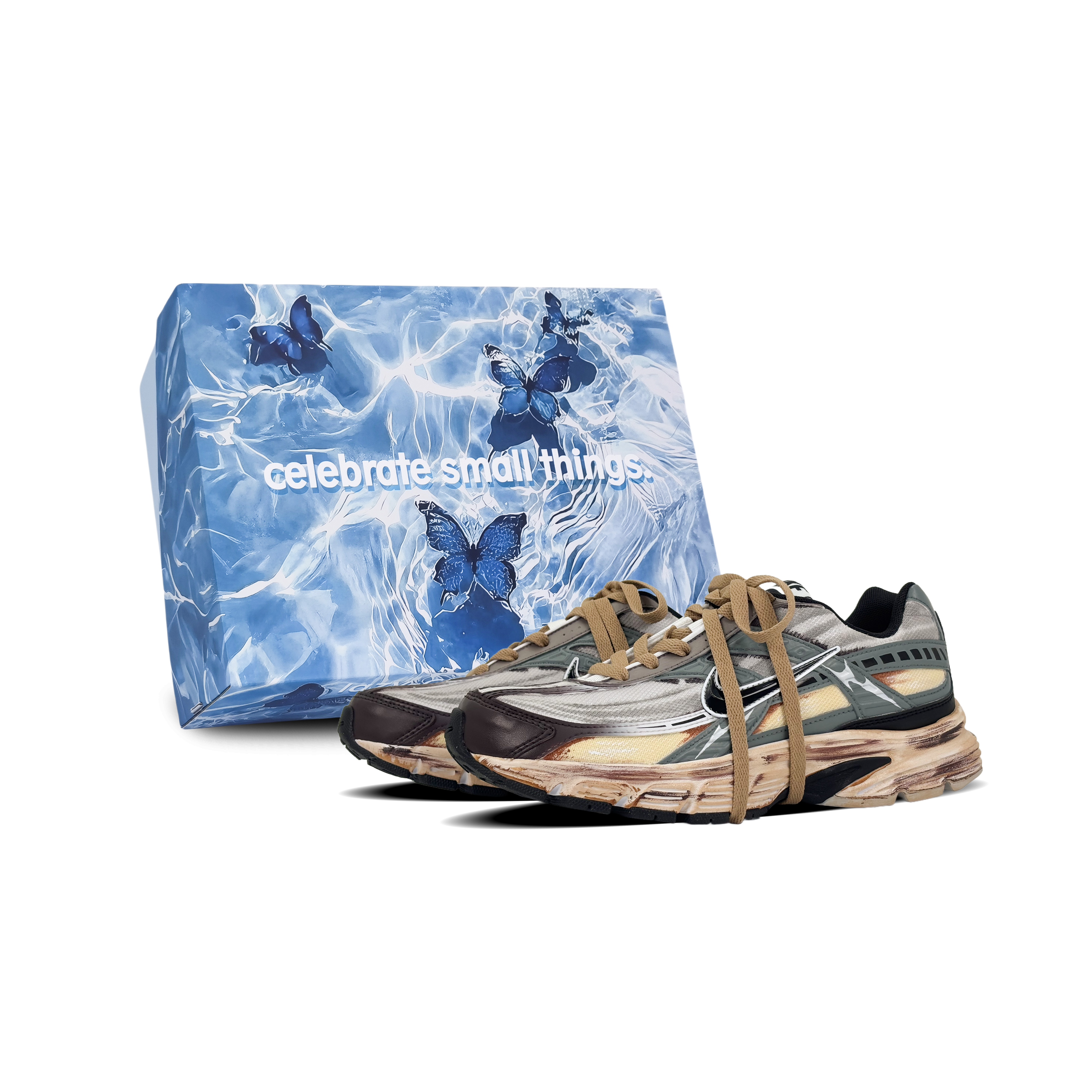 

Nike Кроссовки Initiator Low Top Casual City Commute для бега по городу, мужские, желтые, серые, коричневые