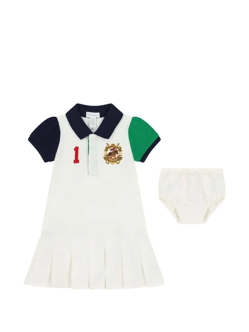 Комплект из двух плиссированных платьев Polo Ralph Lauren Kids, белый
