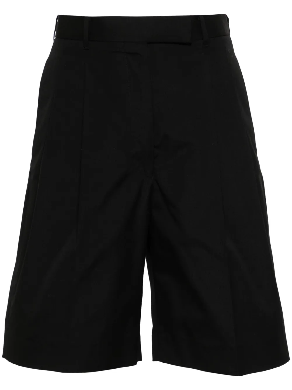

Шорты с завышенной талией и складками THOM BROWNE, черный