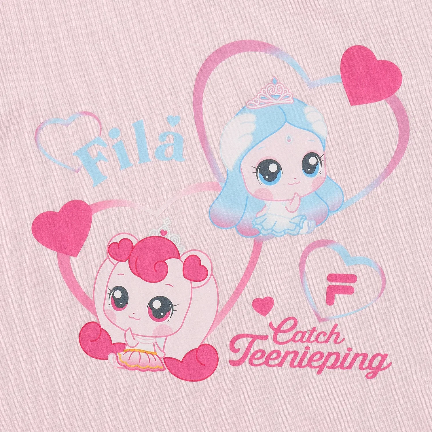 Детская футболка Princess Catch Teenieping с разрезами на рукавах розовая от Fila Kids — фото 3