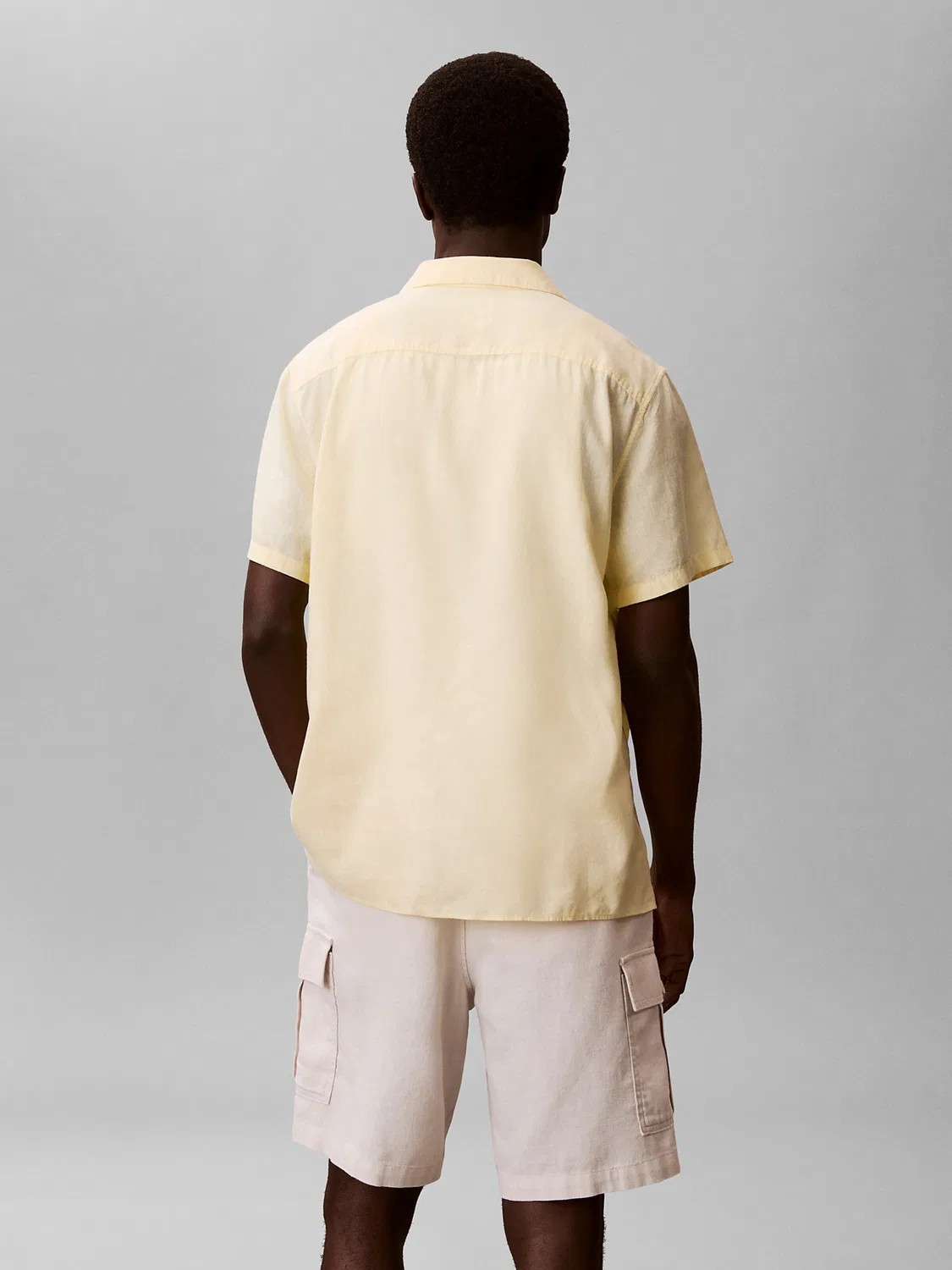 Рубашка Calvin Klein Regular на пуговицах, лимонный цвет — фото 4