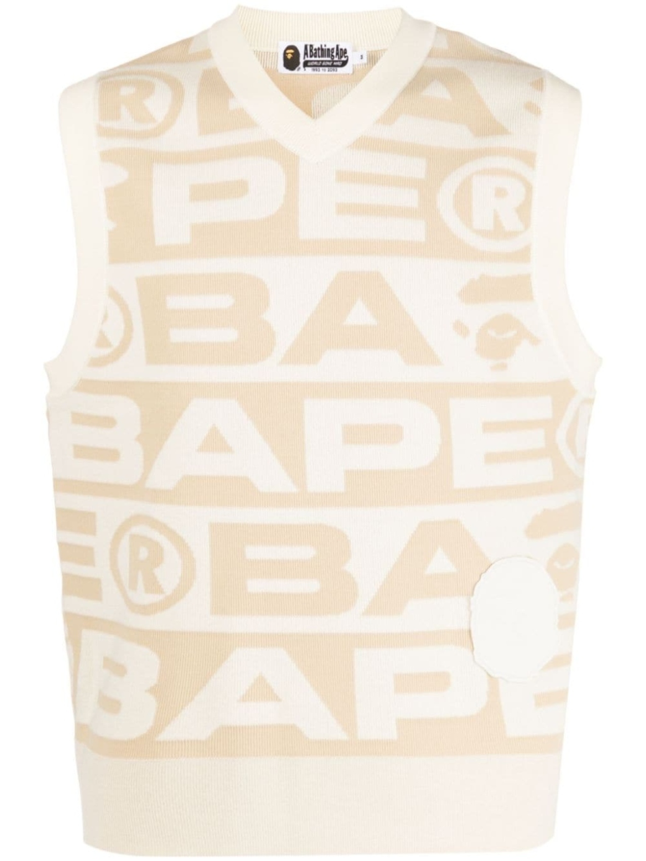 

Топ с V-образным вырезом и логотипом A BATHING APE, бежевый