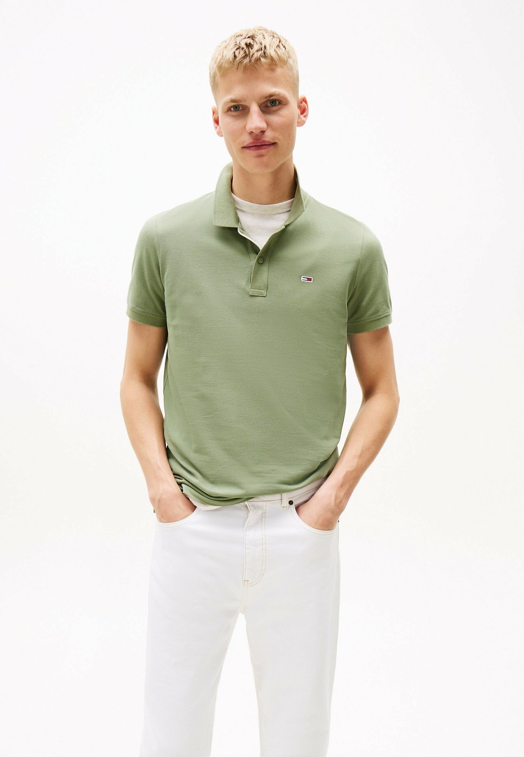 

Рубашка поло PLACKET Tommy Jeans, зеленый