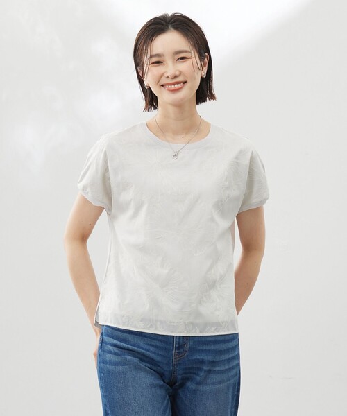 

Топ прозрачный вышитый J.PRESS, светло-серый