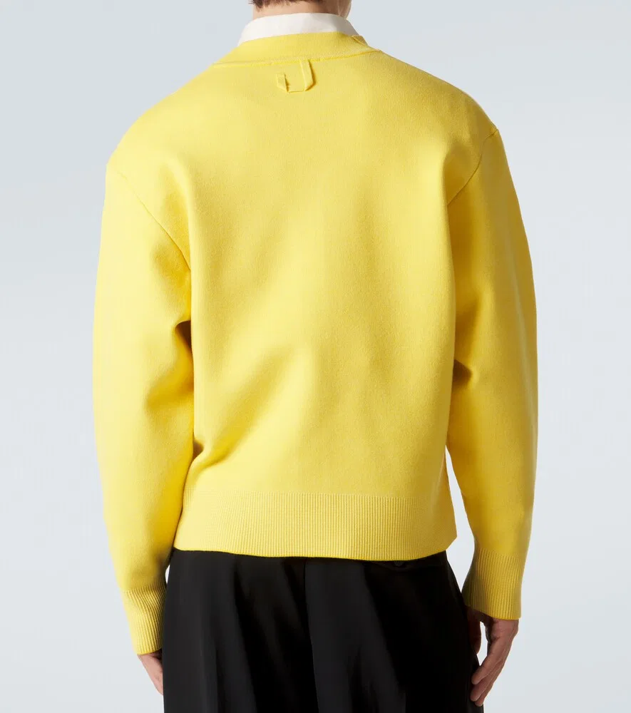 Кардиган Doppio из шерстяной смеси Jacquemus, желтый — фото 4