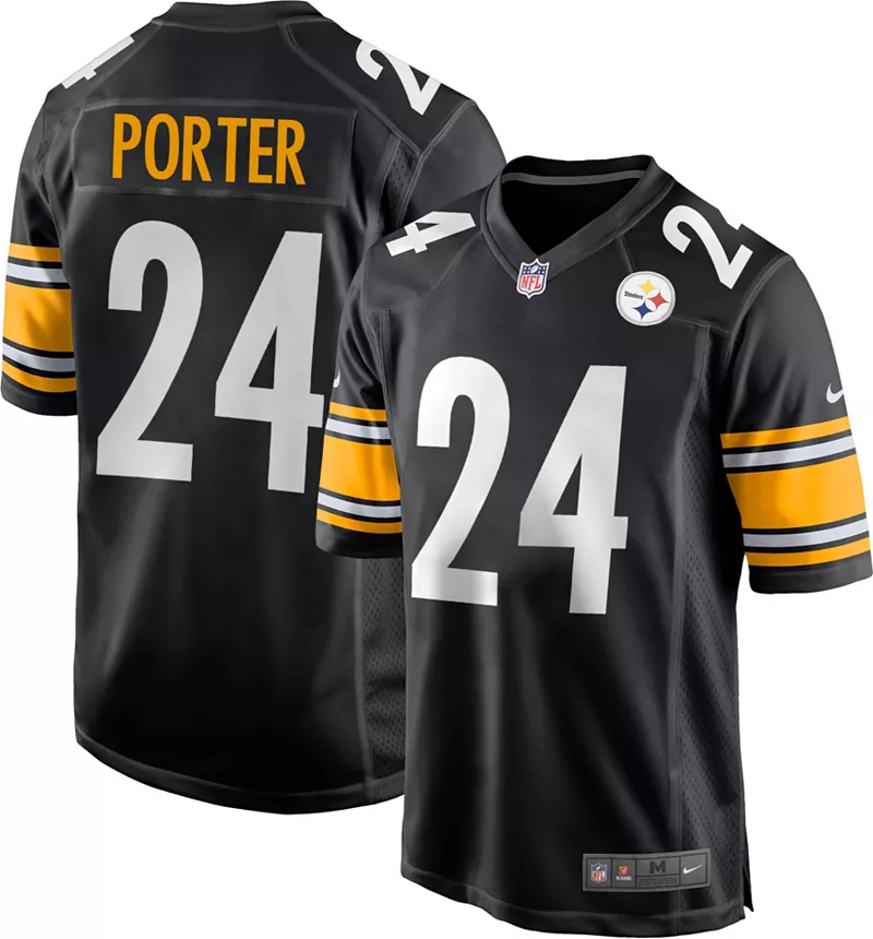 

Мужская черная игровая майка Nike Pittsburgh Steelers Joey Porter Jr. #24