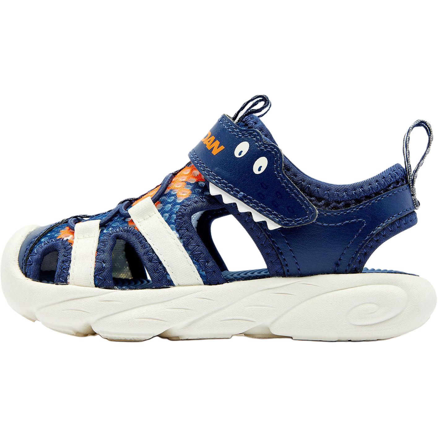 

Нескользящие износостойкие низкие туфли для малышей QIAODAN, синий/оранжевый