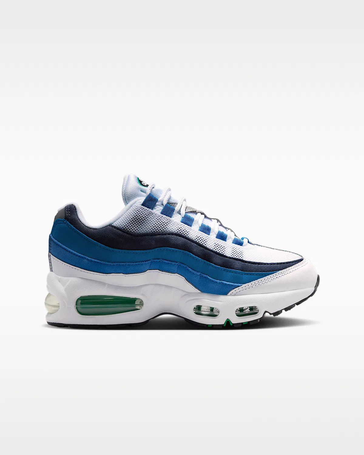 Кроссовки Nike Air Max 95 "Big Bubble" Premium для старших детей, White/Lake Blue/French Blue/Emerald Green — фото 3