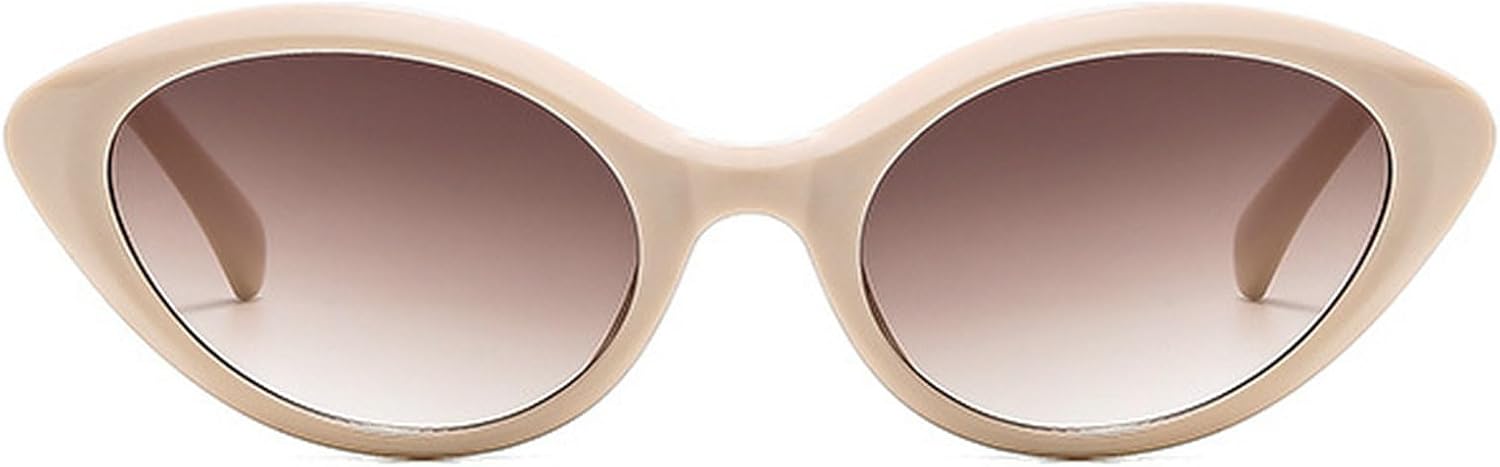 

Солнцезащитные очки «кошачий глаз» для женщин, коричневые солнцезащитные очки для мужчин, модные винтажные овальные очки с защитой от УФ-излучения UV400 mincl, Beige Brown